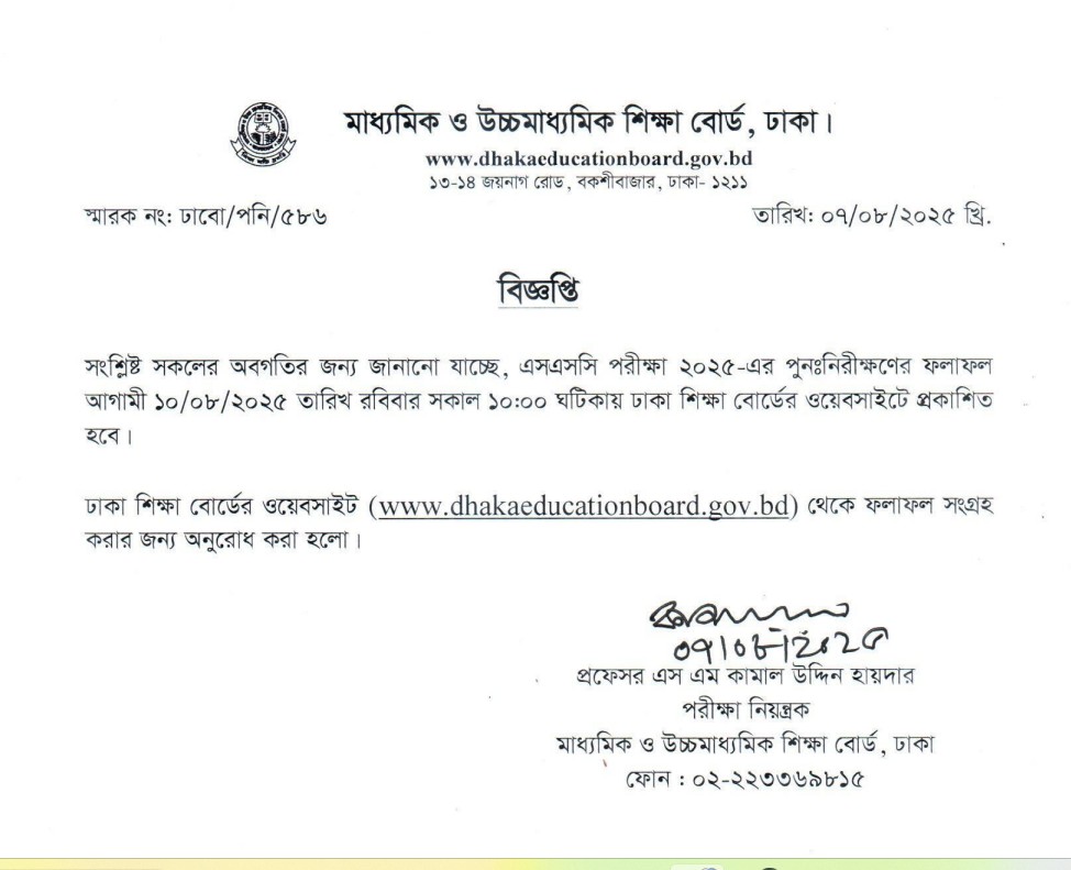 SSC Board Challenge Result 2025