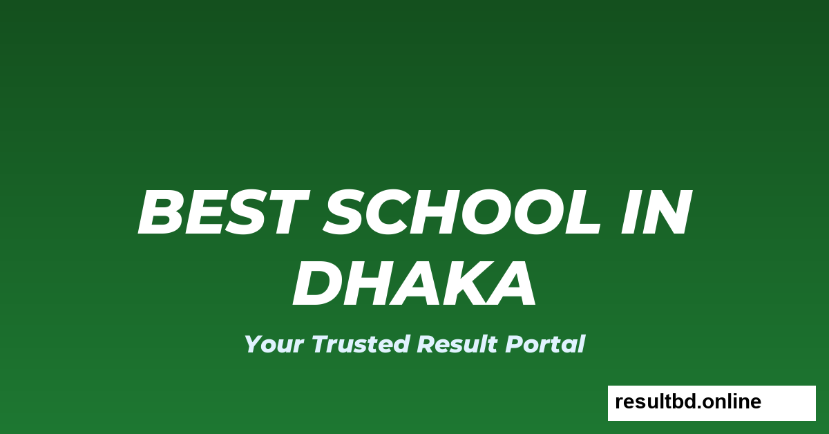 Best Schools in Dhaka