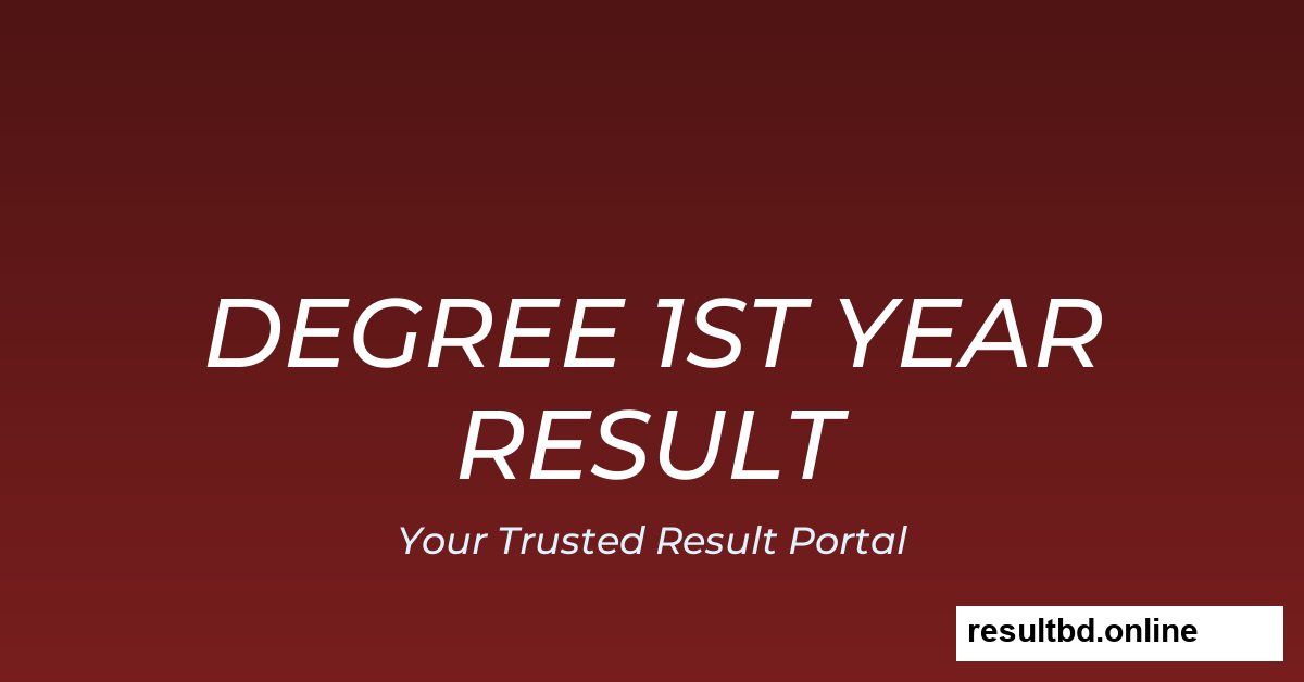 NU Degree 1st Year Result 2025