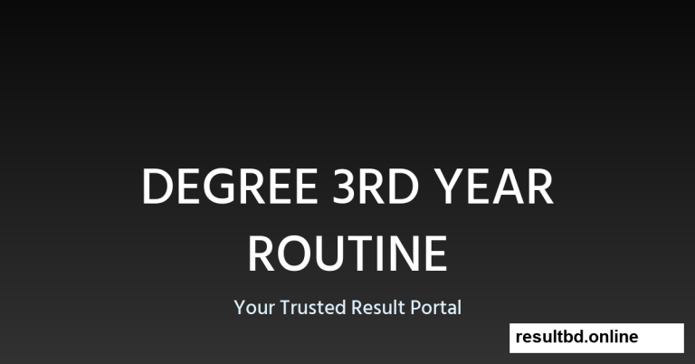 NU Degree 3rd Year Routine 2025