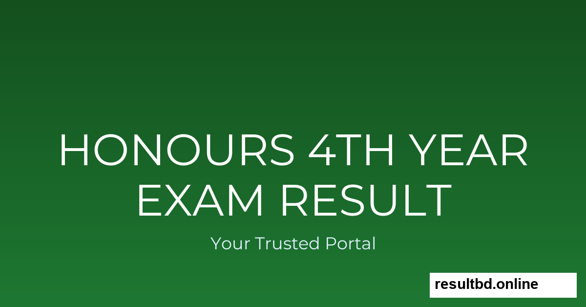 NU Honours 4th Year Exam Result 2025