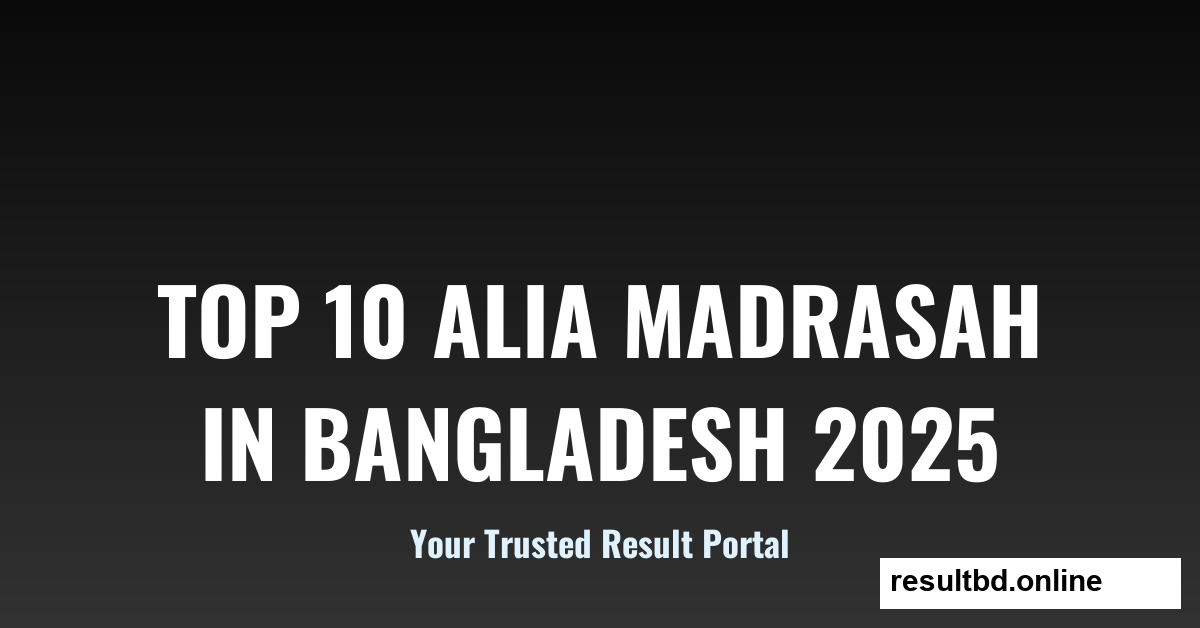 Top 10 Alia Madrasah in Bangladesh