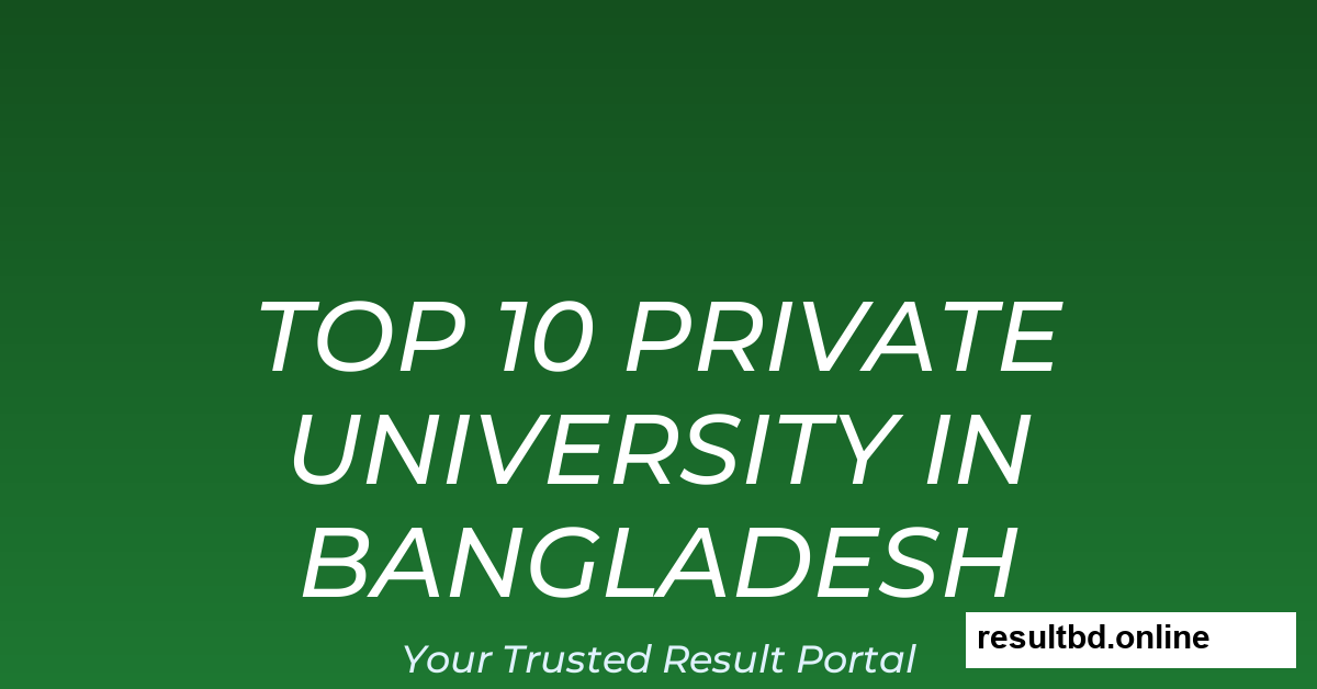 Top 10 Private Universities in Bangladesh