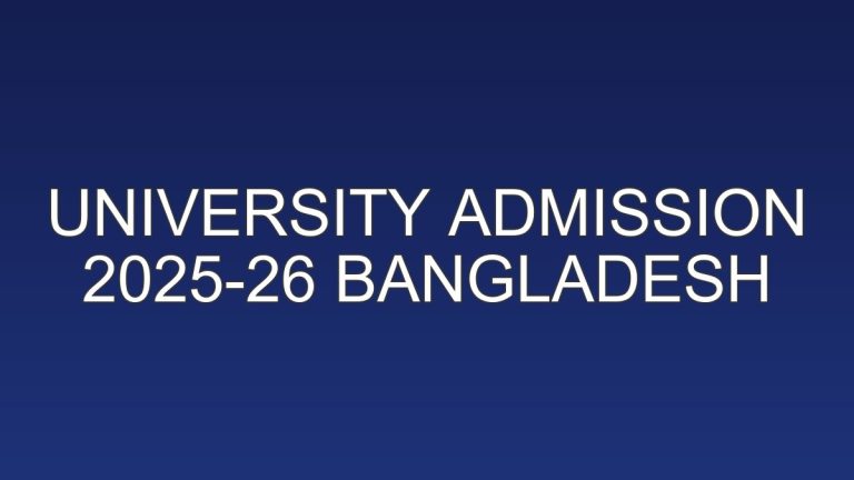 University Admission 2025-26 Bangladesh